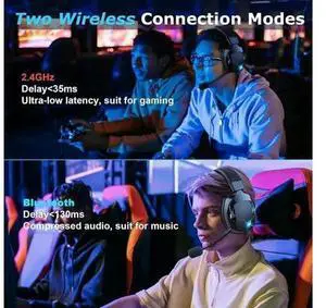 Wireless Gaming Headset with Mic 2.4G Bluetooth Headphone Black_L50A Wireless Gaming Headset with Mic 2.4G Bluetooth Headphone Black_L50A