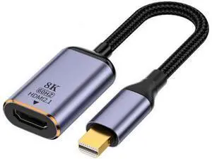 Mini DisplayPort 1.4 Source to HDMI 2.0 Display 8K 60hz UHD 4K MINI-DP to HDMI Female Monitor Adapter Cable Mini DisplayPort 1.4 Source to HDMI 2.0 Display 8K 60hz UHD 4K MINI-DP to HDMI Female Monitor Adapter Cable
