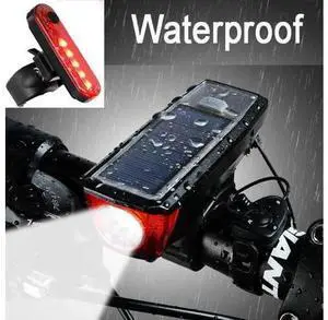 Solar USB Rechargeable Bike Headlight Bicycle Taillight Light kit, Powerful Brighter LED Bike Lights, Universal Portable & Adjutable, Doubles as Flashlight Solar USB Rechargeable Bike Headlight Bicycle Taillight Light kit, Powerful Brighter LED Bike Lights, Universal Portable & Adjutable, Doubles as Flashlight