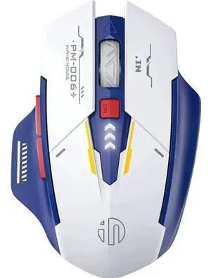 Wireless Mouse, Rechargeable Wireless Mouse, Ergonomic Silent Mice with 2.4G USB Receiver Mecha Style Mouse Wireless for Laptop Computer MacOS, Blue & White Wireless Mouse, Rechargeable Wireless Mouse, Ergonomic Silent Mice with 2.4G USB Receiver Mecha Style Mouse Wireless for Laptop Computer MacOS, Blue & White