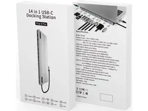Docking Station, 14 in 1 USB C Adapter, USB C Dongle with 4K to HDMI, 87W PD Charging Port, 5 USB-A,2 USB-C, SD/TF Card Reader,3.5mm Audio, Gigablit USB-C Hub for MacBook Pro, iPad Pro, XPS Docking Station, 14 in 1 USB C Adapter, USB C Dongle with 4K to HDMI, 87W PD Charging Port, 5 USB-A,2 USB-C, SD/TF Card Reader,3.5mm Audio, Gigablit USB-C Hub for MacBook Pro, iPad Pro, XPS
