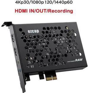Ezcap 4K@30fps 1080p@120fps Live Streaming HDMI PCI-E for PS4,PS5,XBOX Camcorder Camera Game Record Video Capture Card Line In Ezcap 4K@30fps 1080p@120fps Live Streaming HDMI PCI-E for PS4,PS5,XBOX Camcorder Camera Game Record Video Capture Card Line In