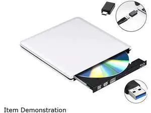 External DVD CD Blu-ray Drive USB 3.0/USB-C BD 3D Blu-ray Player Portable DVD/CD-ROM BD-ROM Burner. High-Speed Data Transfer, Compatible with PC Laptops Desktops, Silver External DVD CD Blu-ray Drive USB 3.0/USB-C BD 3D Blu-ray Player Portable DVD/CD-ROM BD-ROM Burner. High-Speed Data Transfer, Compatible with PC Laptops Desktops, Silver