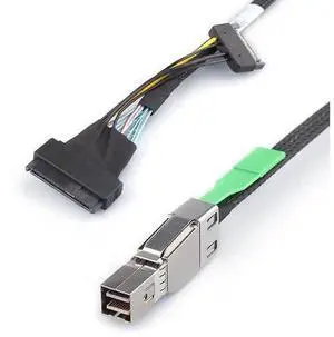 SFF-8644 to U.2 SFF-8639 NVMe SSD Cable, 12Gbps SAS 3.0 with 15-Pin SATA Power, External Mini SAS HD to Internal U.2 Adapter for Data Center/Server, 100-Ohm, 1m/3.3ft SFF-8644 to U.2 SFF-8639 NVMe SSD Cable, 12Gbps SAS 3.0 with 15-Pin SATA Power, External Mini SAS HD to Internal U.2 Adapter for Data Center/Server, 100-Ohm, 1m/3.3ft