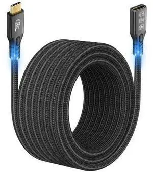 20Gbps USB C 3.2 Extension Cable, 16.5FT USBC 3.2 Gen2 Type-c Male to Female Extender Cable Ultra HD 4K@60Hz 240W Charging 20Gbps Data Transfer Compatible with External SSD eGPU 20Gbps USB C 3.2 Extension Cable, 16.5FT USBC 3.2 Gen2 Type-c Male to Female Extender Cable Ultra HD 4K@60Hz 240W Charging 20Gbps Data Transfer Compatible with External SSD eGPU