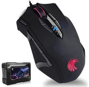 Gaming Mouse with 14 Programmable Buttons, 10000 DPI High Precision Laser, Ergonomic Optical RGB Gaming Mice - Weight Tuning Set for Windows PC Gaming Gaming Mouse with 14 Programmable Buttons, 10000 DPI High Precision Laser, Ergonomic Optical RGB Gaming Mice - Weight Tuning Set for Windows PC Gaming