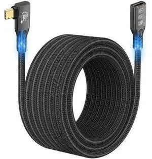 90 Degree USB C 3.2 Extension Cable 20Gbps, USBC 3.2 Gen2 Typec Male to Female Extender Cable Ultra 4K@60Hz 240W Charging 20Gbps Data Transfer with SSD eGPU (90 Degree Extension 20G 240W-5M) 90 Degree USB C 3.2 Extension Cable 20Gbps, USBC 3.2 Gen2 Typec Male to Female Extender Cable Ultra 4K@60Hz 240W Charging 20Gbps Data Transfer with SSD eGPU (90 Degree Extension 20G 240W-5M)
