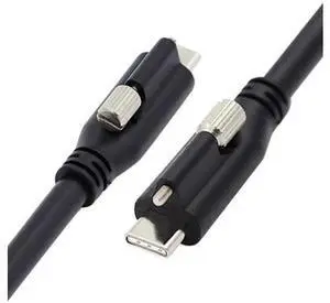Screw Locking USB 3.1 Type-C to USB-C Cable 3.25A USB 3.0 Cord with Single Panel Mount Connector 10Gbps Data 65W PD Power for Laptop Tablet 9.84FT/3.0M Screw Locking USB 3.1 Type-C to USB-C Cable 3.25A USB 3.0 Cord with Single Panel Mount Connector 10Gbps Data 65W PD Power for Laptop Tablet 9.84FT/3.0M