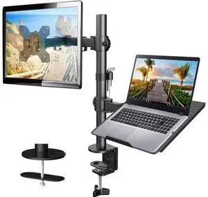 Laptop Monitor Mount,Single Monitor Desk Mount Holds 32 inch,Laptop Notebook Desk Mount Stand fits up to 17 inch,Fully Adjustable Weight up to 22lbs Laptop Monitor Mount,Single Monitor Desk Mount Holds 32 inch,Laptop Notebook Desk Mount Stand fits up to 17 inch,Fully Adjustable Weight up to 22lbs