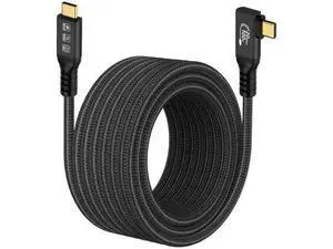 16.5FT 20Gbps USB C 3.2 Gen 2 Cable, 5M 90Degree Type C 4K@60Hz UHD Video 5A/240W PD3.0 Fast Charge Cord w/E-Marker Compatible with Thunderbolt 3/4 MacBook Monitor 16.5FT 20Gbps USB C 3.2 Gen 2 Cable, 5M 90Degree Type C 4K@60Hz UHD Video 5A/240W PD3.0 Fast Charge Cord w/E-Marker Compatible with Thunderbolt 3/4 MacBook Monitor