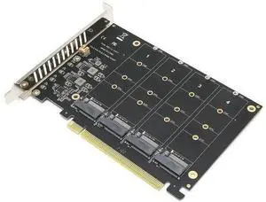 Quad NVMe SSD PCIe Adapter, 4 M.2 NVMe SSD to PCI-e 4.0 3.0 x16 Card Support 2230 2242 2280 NVMe SSD (PCI-e 16X Bifurcation Required) Quad NVMe SSD PCIe Adapter, 4 M.2 NVMe SSD to PCI-e 4.0 3.0 x16 Card Support 2230 2242 2280 NVMe SSD (PCI-e 16X Bifurcation Required)