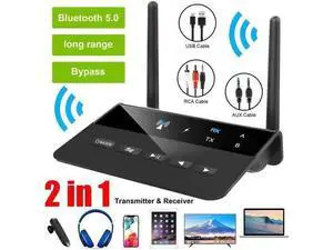 Long Range Bluetooth 5.0 Transmitter Receiver Apt-X HD Low Latency Audio Adapter Long Range Bluetooth 5.0 Transmitter Receiver Apt-X HD Low Latency Audio Adapter