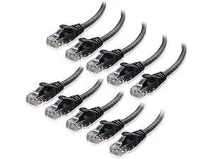 CAT6 Ethernet Cable LAN Network RJ45 Internet Patch Cord 10Pack Black 30ft Bare Copper 30 ft. CAT6 Ethernet Cable LAN Network RJ45 Internet Patch Cord 10Pack Black 30ft Bare Copper 30 ft.