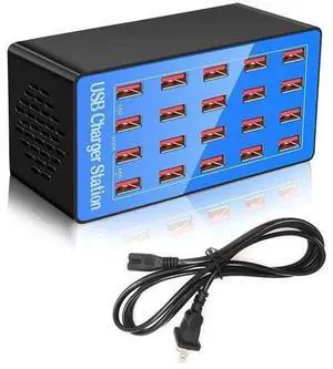USB Charging Station, 20-Port 100W/20A Multi-USB Charger Station for Smartphones, Tablets, and Other Devices USB Charging Station, 20-Port 100W/20A Multi-USB Charger Station for Smartphones, Tablets, and Other Devices