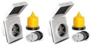 2X 30AMP RV Power Inlet Outlet Shore Power Kit W/Boot Cord Protector 125V NEMA L5-30P L5-30R Male Female Connector 2X 30AMP RV Power Inlet Outlet Shore Power Kit W/Boot Cord Protector 125V NEMA L5-30P L5-30R Male Female Connector