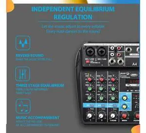 Professional 4 Channel Digital Mixer Sound Card Microphone Mobile Phone Live Broadcast Recording DJ Audio Equipment(US) Professional 4 Channel Digital Mixer Sound Card Microphone Mobile Phone Live Broadcast Recording DJ Audio Equipment(US)