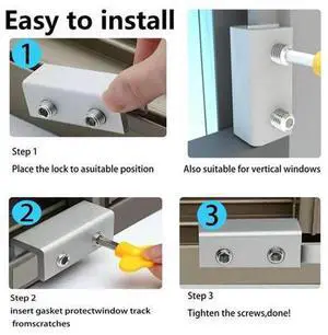 Window Lock (6 Sets) Safety Window Lock, For Vertical And Horizontal Sliding Window And Sliding Doors, Adjustable Lock Window Lock (6 Sets) Safety Window Lock, For Vertical And Horizontal Sliding Window And Sliding Doors, Adjustable Lock