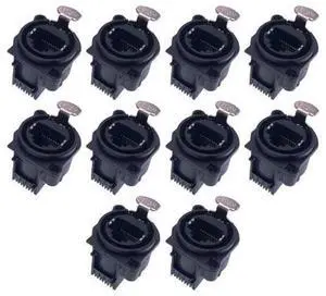10Pcs PCB Panel Mount XLR RJ45 Socket Bent Needle Connector Square Shape Chassis XLR Adapter Connector 10Pcs PCB Panel Mount XLR RJ45 Socket Bent Needle Connector Square Shape Chassis XLR Adapter Connector