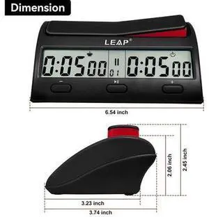 LEAP Chess Clock Advanced Digital Chess Timer with 7 Type 38 Timing Set Modes Professional Chess Clock Game Timer Rich LEAP Chess Clock Advanced Digital Chess Timer with 7 Type 38 Timing Set Modes Professional Chess Clock Game Timer Rich