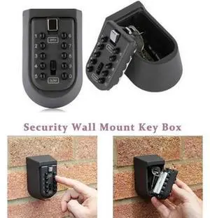 Indoor Outdoor Key Lock Box Push Button Combination Wall Mount Secure Storage Security Key Safe Indoor Outdoor Key Lock Box Push Button Combination Wall Mount Secure Storage Security Key Safe