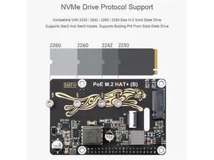 Raspberry Pi 5 Pcie To M. 2 Extension Board With Poe HAT(B) Supports Nvme Protocol M. 2 Solid State Drive Read/Write O Raspberry Pi 5 Pcie To M. 2 Extension Board With Poe HAT(B) Supports Nvme Protocol M. 2 Solid State Drive Read/Write O