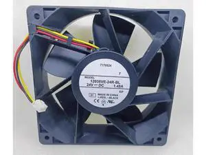 12038VE-24R-BL DC 24V 1.48A 120x120x38mm 3-Wire Server Cooling Fan 12038VE-24R-BL DC 24V 1.48A 120x120x38mm 3-Wire Server Cooling Fan