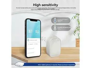 Zigbee Enabled Tuya Smart Temperature Humidity Sensor Indoor Hygrometer 2 Pcs APP Monitoring For Alexa Google Home Zigbee Enabled Tuya Smart Temperature Humidity Sensor Indoor Hygrometer 2 Pcs APP Monitoring For Alexa Google Home