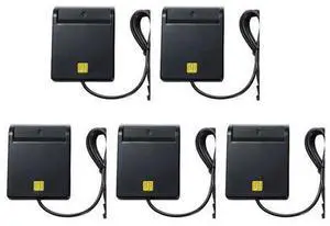5X USB Smart Card Reader Atm Bank Tax Declaration Ic Card ID Card Smart Card Reader(Black) 5X USB Smart Card Reader Atm Bank Tax Declaration Ic Card ID Card Smart Card Reader(Black)