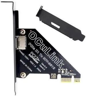 PCI-Express 4.0 PCIE 1x to Oculink Single Port SFF-8612 SFF-8611 Host Card for U.2 SSD eGPU External Graphics Card Dock PCI-Express 4.0 PCIE 1x to Oculink Single Port SFF-8612 SFF-8611 Host Card for U.2 SSD eGPU External Graphics Card Dock