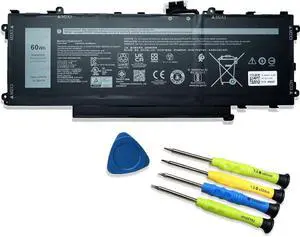GT6TK Laptop Battery Replacement for Dell Latitude 9440 9450 2-in-1 Series K2CPY 0MWK05 MWK05 0K2CPY 11.55V 60Wh 5065mAh GT6TK Laptop Battery Replacement for Dell Latitude 9440 9450 2-in-1 Series K2CPY 0MWK05 MWK05 0K2CPY 11.55V 60Wh 5065mAh