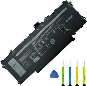 GT6TK Laptop Battery Compatible with Dell Latitude 9440 9450 2-in-1 Series 0MWK05 MWK05 K2CPY 0K2CPY 60Wh 5065mAh 11.55V GT6TK Laptop Battery Compatible with Dell Latitude 9440 9450 2-in-1 Series 0MWK05 MWK05 K2CPY 0K2CPY 60Wh 5065mAh 11.55V