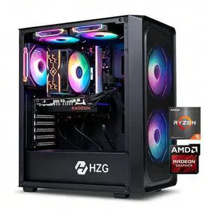 HZG M500 Prebuilt Gaming Desktop PC - AMD Ryzen 5 5600, Radeon RX 6600 8GB, 16GB DDR4 RAM, 1TB NVMe SSD, Wi-Fi 6, ARGB Cooling, Windows 11 HZG M500 Prebuilt Gaming Desktop PC - AMD Ryzen 5 5600, Radeon RX 6600 8GB, 16GB DDR4 RAM, 1TB NVMe SSD, Wi-Fi 6, ARGB Cooling, Windows 11