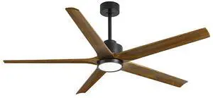 72" Walnut Solid Wood Ceiling Fan with 5 Blades, DC Motor, 6 Speed Remote Control, 6090 CFM High Airflow, 3 Downrods (6/12/24) 60in Walnut 72" Walnut Solid Wood Ceiling Fan with 5 Blades, DC Motor, 6 Speed Remote Control, 6090 CFM High Airflow, 3 Downrods (6/12/24) 60in Walnut