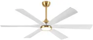 72" 6 Blade Walnut Solid Wood Ceiling Fan with Light, DC Motor, 7855 CFM High Airflow, 3CCT LED (3000K/4000K/5000K), 3 Downrods (6/12/24) 72in White 72" 6 Blade Walnut Solid Wood Ceiling Fan with Light, DC Motor, 7855 CFM High Airflow, 3CCT LED (3000K/4000K/5000K), 3 Downrods (6/12/24) 72in White