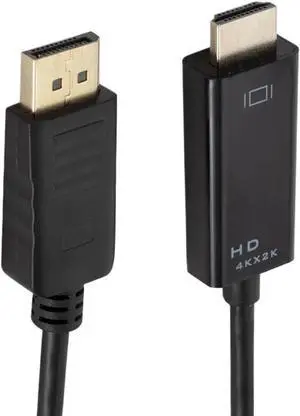 4K DisplayPort to HDMI Cable 6ft, One-Way Uni-Directional Transmission DP 1.2 to HDMI 1.4, DP-HDMI-1080P 4K DisplayPort to HDMI Cable 6ft, One-Way Uni-Directional Transmission DP 1.2 to HDMI 1.4, DP-HDMI-1080P