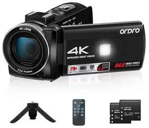 ORDRO Z36 Video Camera Camcorder 4K, 64MP Vlogging Camera for YouTube 18X Digital Zoom 3.0 Rotation Screen, IR Night Vision,Mini Tripod and 2 Batteries ORDRO Z36 Video Camera Camcorder 4K, 64MP Vlogging Camera for YouTube 18X Digital Zoom 3.0 Rotation Screen, IR Night Vision,Mini Tripod and 2 Batteries