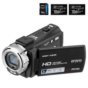ORDRO HDV-V12 Video Camera Full HD Camcorder Digital Recorder | 1080P 30FPS 30MP | 3.0 Inch Rotation LCD | 16X Digital Zoom | Infrared Night Vision - Black (V12+16GB Card) ORDRO HDV-V12 Video Camera Full HD Camcorder Digital Recorder | 1080P 30FPS 30MP | 3.0 Inch Rotation LCD | 16X Digital Zoom | Infrared Night Vision - Black (V12+16GB Card)