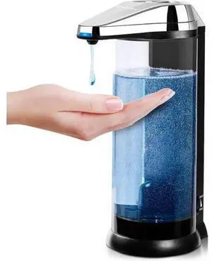 17oz Automatic Liquid Soap Dispenser, Touchless Battery Operated Hand Soap Dispenser with Adjustable Soap Dispensing Volume Control Dial, Personal Care Dispenser (Chrome) 17oz Automatic Liquid Soap Dispenser, Touchless Battery Operated Hand Soap Dispenser with Adjustable Soap Dispensing Volume Control Dial, Personal Care Dispenser (Chrome)