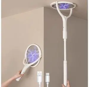 Rotating Head Electric Fly Swatter Racket Rechargeable Bug Zapper Racket Bug Zapper Indoor Fly Zapper Mosquito Zapper Flies Killer for Indoors, with a Telescopic Extension Rotating Head Electric Fly Swatter Racket Rechargeable Bug Zapper Racket Bug Zapper Indoor Fly Zapper Mosquito Zapper Flies Killer for Indoors, with a Telescopic Extension
