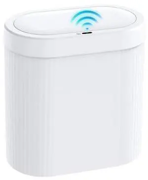 5 Gallon Bathroom Trash Can with Lid, Automatic Motion Sensor White Trash Can, Touchless Slim Waterproof Garbage Bin for Kitchen, Bedroom, Office, and Bathroom 5 Gallon Bathroom Trash Can with Lid, Automatic Motion Sensor White Trash Can, Touchless Slim Waterproof Garbage Bin for Kitchen, Bedroom, Office, and Bathroom
