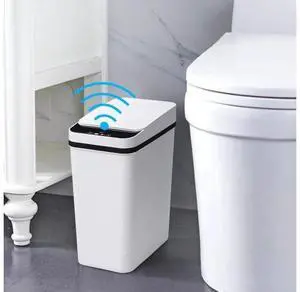 Bathroom Smart Touchless Trash Can 2.2 Gallon Automatic Motion Sensor Rubbish Can with Lid Electric Narrow Small Garbage Bin for Kitchen, Office, Living Room, Toilet, Bedroom, RV Bathroom Smart Touchless Trash Can 2.2 Gallon Automatic Motion Sensor Rubbish Can with Lid Electric Narrow Small Garbage Bin for Kitchen, Office, Living Room, Toilet, Bedroom, RV