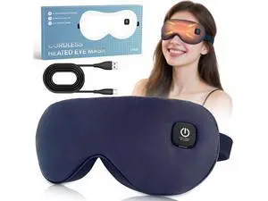 Cordless Heated Eye Mask for Dry Eyes Relief, with 3 Heat Settings, Washable Eye Cover, Warm Heating Pad for Stye Eye Treatment & Travel Use Cordless Heated Eye Mask for Dry Eyes Relief, with 3 Heat Settings, Washable Eye Cover, Warm Heating Pad for Stye Eye Treatment & Travel Use
