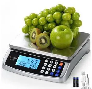 110lb Food Scale, Commercial Kitchen Scale with Price Computing, Plug-in Usable, 0.05oz/1g, 304 Stainless Steel, for Cooking, Vegetables, Farm, Industry, Counting. LC300 Silver 110lb Food Scale, Commercial Kitchen Scale with Price Computing, Plug-in Usable, 0.05oz/1g, 304 Stainless Steel, for Cooking, Vegetables, Farm, Industry, Counting. LC300 Silver