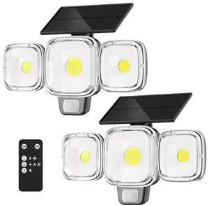 Solar Motion Sensor Outdoor Lights, 3 Modes LED Security Flood Light with Remote Control, IP65 Waterproof Solar Powered Outside Wall Light for Garden Patio Garage Yard (Black, 2 Pack) Solar Motion Sensor Outdoor Lights, 3 Modes LED Security Flood Light with Remote Control, IP65 Waterproof Solar Powered Outside Wall Light for Garden Patio Garage Yard (Black, 2 Pack)