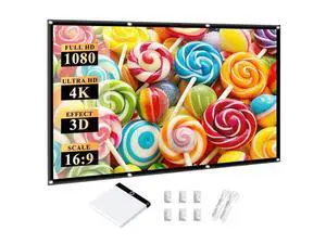 Outdoor Portable Projector Screen 120 Inch: 16:9 4K HD Foldable and Anti-Crease Projection Screen Support Double Sided Projection for Home Theater Outdoor Portable Projector Screen 120 Inch: 16:9 4K HD Foldable and Anti-Crease Projection Screen Support Double Sided Projection for Home Theater