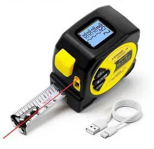Laser Tape Measure, 164ft Class II Laser Distance Meter (0.49mW Red Laser) and 16ft Manual Tape Measure Laser Tape Measure, 164ft Class II Laser Distance Meter (0.49mW Red Laser) and 16ft Manual Tape Measure