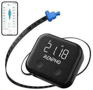 Smart Body Measuring Tape, Rechargeable Tape Measure with LED Display, Measuring Tape for Body Measurements with App for Weight Loss & Fitness Shape, Retractable, 60in /150cm, Black Smart Body Measuring Tape, Rechargeable Tape Measure with LED Display, Measuring Tape for Body Measurements with App for Weight Loss & Fitness Shape, Retractable, 60in /150cm, Black