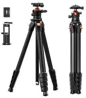 73" Aluminum Compact Camera Tripod, Portable Travel Tripod Compatible with iPhone, 22 lbs Capacity Arca Swiss Ball Head for DSLR Mirrorless Teleprompter Spotting Scope 73" Aluminum Compact Camera Tripod, Portable Travel Tripod Compatible with iPhone, 22 lbs Capacity Arca Swiss Ball Head for DSLR Mirrorless Teleprompter Spotting Scope