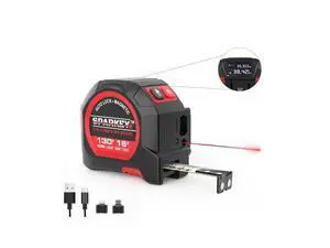 2-in-1 Laser Tape Measure, 130Ft Laser Distance Measurement, Area/Volume & 16Ft Tape Measuring, Magnetic Hook, USB Rechargeable, Auto Lock, M/Ft/in/Ft+in, LCD Display.Class II. 2-in-1 Laser Tape Measure, 130Ft Laser Distance Measurement, Area/Volume & 16Ft Tape Measuring, Magnetic Hook, USB Rechargeable, Auto Lock, M/Ft/in/Ft+in, LCD Display.Class II.