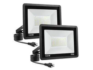 100W LED Flood Light Outdoor, 2Pack 10000LM Super Bright, IP66 Waterproof Outside Work Lights, 6500K Daylight White Security Lights, Plug in Flood Light for Yard Garage Garden Patio 100W LED Flood Light Outdoor, 2Pack 10000LM Super Bright, IP66 Waterproof Outside Work Lights, 6500K Daylight White Security Lights, Plug in Flood Light for Yard Garage Garden Patio